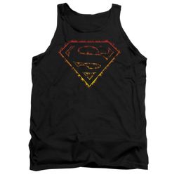 Superman Shirt Tank Top Flame Outlined Black Tanktop Superman Shirt Tank Top Flame Outlined Black Tanktop