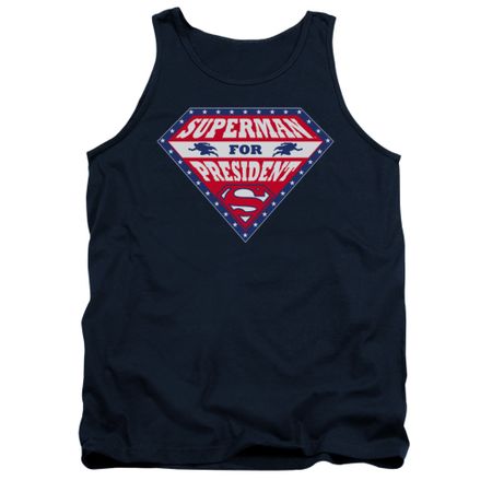 Superman Shirt Tank Top For President Navy Tanktop