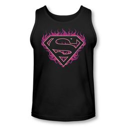 Superman Shirt Tank Top Fuchia Flames Black Tanktop