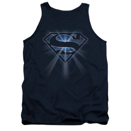 Superman Shirt Tank Top Glowing Shield Navy Tanktop