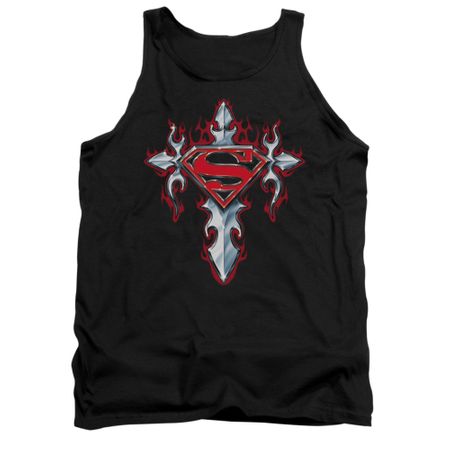 Superman Shirt Tank Top Gothic Cross Black Tanktop