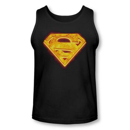Superman Shirt Tank Top Hot Steel Shield Black Tanktop