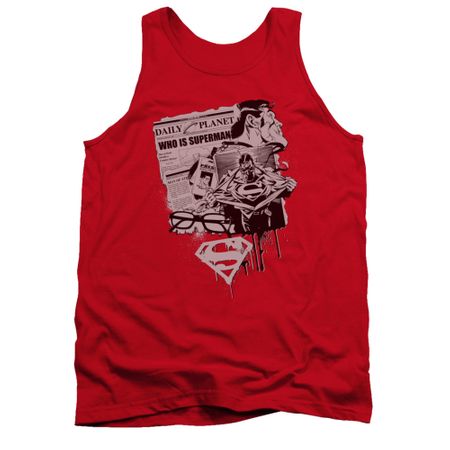 Superman Shirt Tank Top Identity Red Tanktop