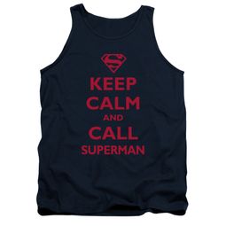 Superman Shirt Tank Top Keep Calm Navy Tanktop