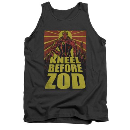 Superman Shirt Tank Top Kneel Charcoal Tanktop