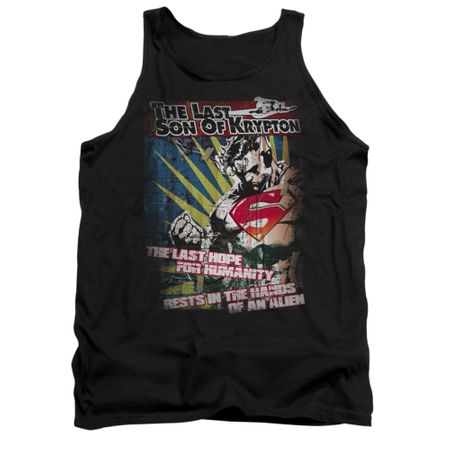 Superman Shirt Tank Top Last Hope Black Tanktop