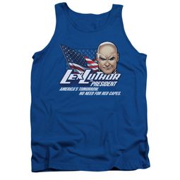 Superman Shirt Tank Top Lex Luthor For President Royal Blue Tanktop