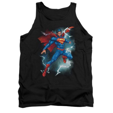 Superman Shirt Tank Top Lightning Black Tanktop