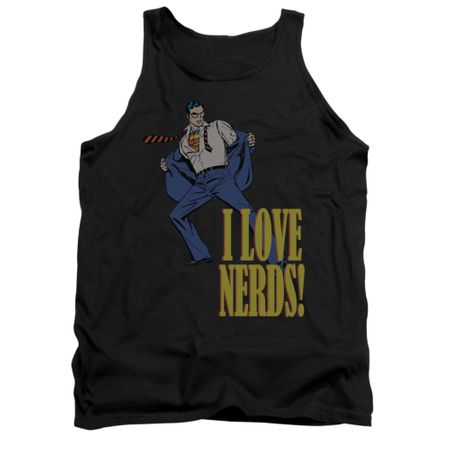 Superman Shirt Tank Top Love Nerds Black Tanktop