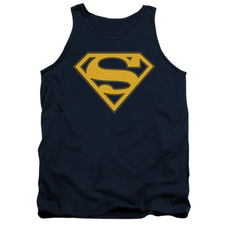 Superman Shirt Tank Top Maize Shield Navy Tanktop