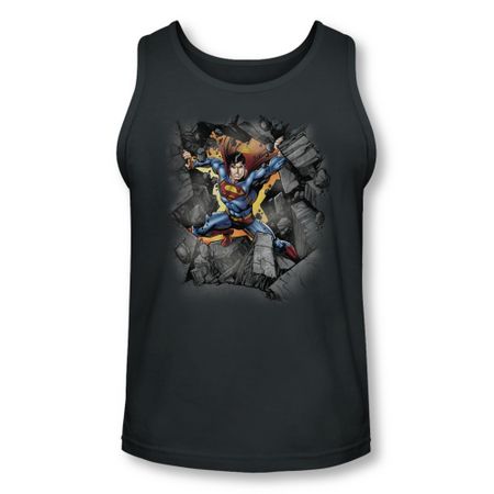Superman Shirt Tank Top Make A Hole Charcoal Tanktop