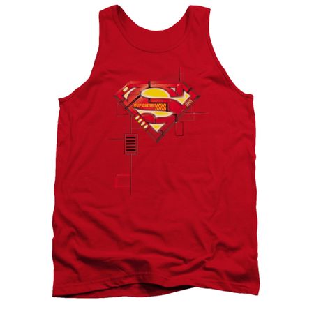 Superman Shirt Tank Top Mech Shield Red Tanktop