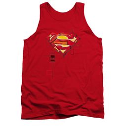 Superman Shirt Tank Top Mech Shield Red Tanktop