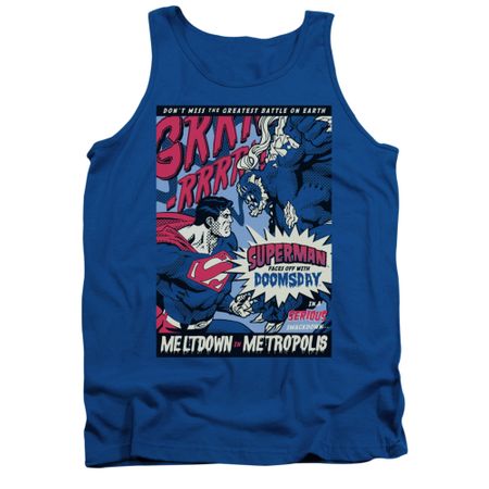 Superman Shirt Tank Top Meltdown Royal Blue Tanktop