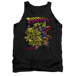 Superman Shirt Tank Top Metallo Black Tanktop