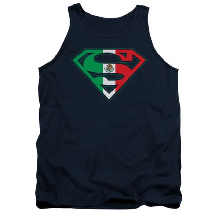 Superman Shirt Tank Top Mexican Shield Navy Tanktop