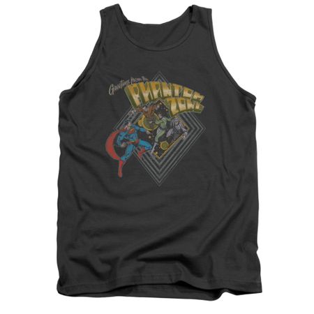 Superman Shirt Tank Top Phantom Zone Charcoal Tanktop