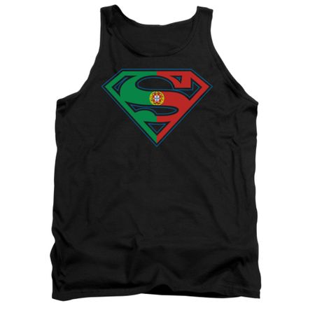 Superman Shirt Tank Top Portugal Shield Black Tanktop