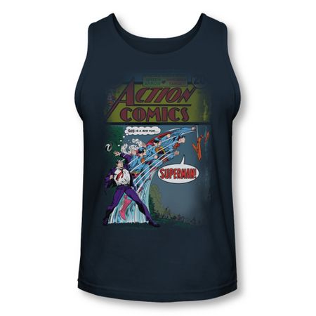 Superman Shirt Tank Top Quick Change Navy Tanktop