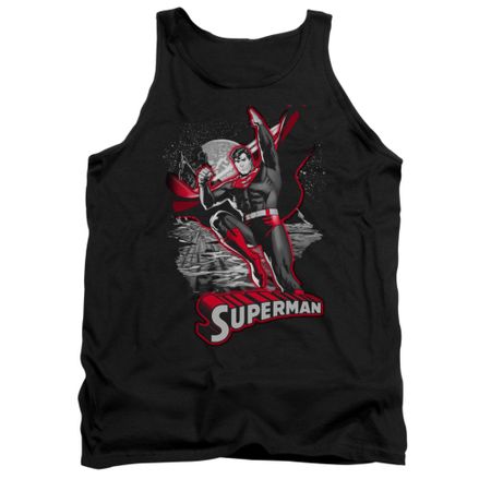 Superman Shirt Tank Top Red & Gray Black Tanktop