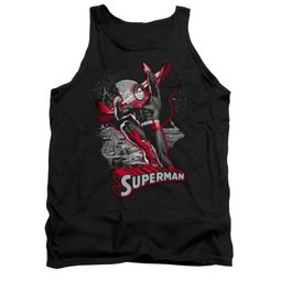 Superman Shirt Tank Top Red & Gray Black Tanktop