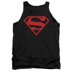 Superman Shirt Tank Top Red Shield Black Tanktop