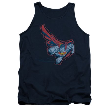 Superman Shirt Tank Top Scribble And Soar Navy Tanktop