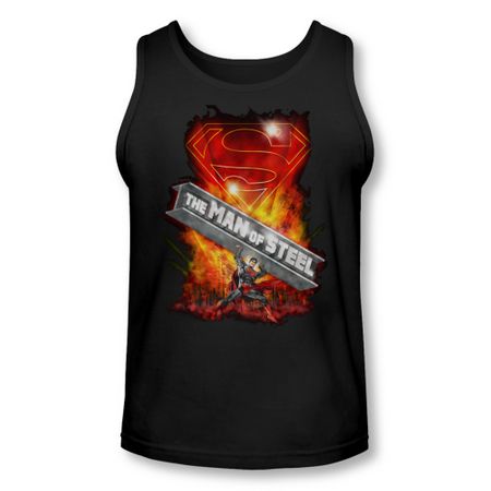 Superman Shirt Tank Top Steel Girder Black Tanktop