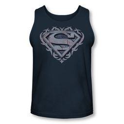 Superman Shirt Tank Top Tribal Steel Navy Tanktop