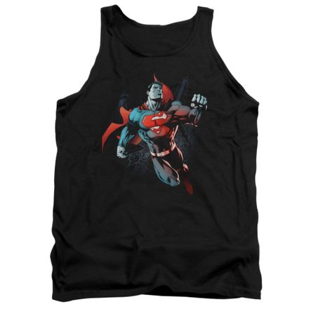 Superman Shirt Tank Top Up In The Sky Black Tanktop