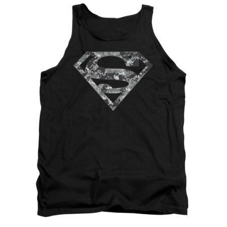Superman Shirt Tank Top Urban Digi Camo Shield Black Tanktop