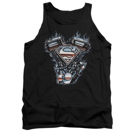 Superman Shirt Tank Top V Twin Logo Black Tanktop