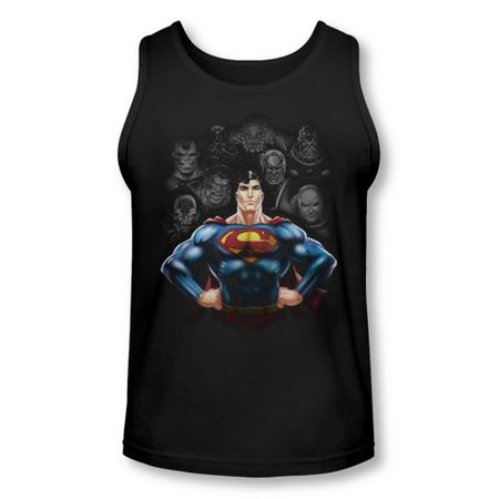 Superman Shirt Tank Top Villians Black Tanktop