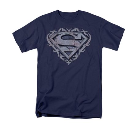 Superman Shirt Tribal Steel Navy T-Shirt
