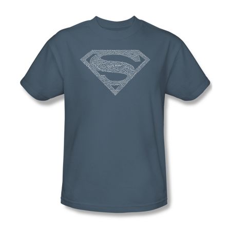 Superman Shirt Type Shield Slate T-Shirt