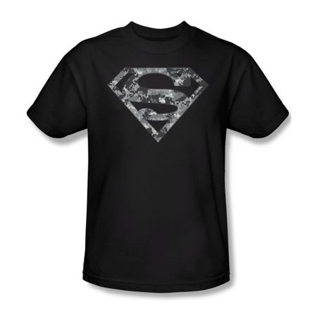 Superman Shirt Urban Digi Camo Shield Black T-Shirt