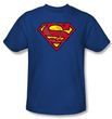 Superman T-shirt  Action Shield Superhero Adult Royal Blue Tee Shirt