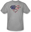 Superman T-shirt American Flag Shield Patriotic Superman Tee Shirt
