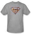 Superman T-shirt  Basketball Shield Adult Heather Gray Tee Shirt