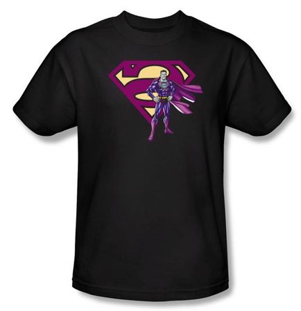 Superman T-shirt Bizarro And Logo Adult Black Gray Tee Shirt