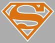 Superman T-shirt Burnt Orange And White Shield Adult Gray Tee Shirt