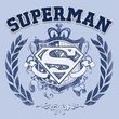 Superman T-shirt Collegiate Crest Adult Light Blue Tee Shirt