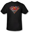 Superman T-shirt  DC Comics Breaking Chain Logo Adult Black Tee Shirt