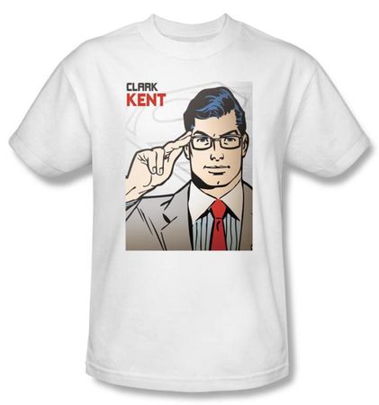 Superman  T-shirt DC Comics Clark Kent Cover Adult White Tee Shirt
