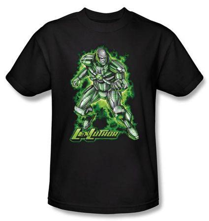 Superman T-shirt DC Comics Kryptonite Lux Luther Adult Black Tee Shirt