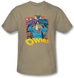 Superman T-shirt DC Comics Owned Adult Khaki Superhero Tee Shirt