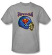Superman T-shirt  Football Helmet Adult Gray Tee Shirt