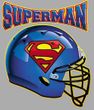 Superman T-shirt  Football Helmet Adult Gray Tee Shirt