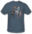 Superman T-shirt Gun Control Adult Superhero Slate Blue Tee Shirt