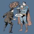 Superman T-shirt Gun Control Adult Superhero Slate Blue Tee Shirt